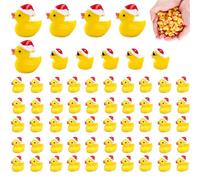 60PCS Christmas Ducks, Christmas Duck, Tiny Ducks, Tiny Mini Miniature Ornaments for Slime, Dollhouse, Garden Decoration