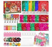 60Pcs Christmas Spa Party Supplies Set - 6 Spa Day Kits with Face,Lip,Eye,Hand & Foot Care,Festive Pamper Gift Set for Sleepovers,Holiday Parties,Secret Santa & Stocking Fillers,All Skin Types Safe