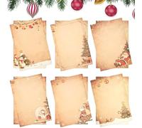 60Pcs Christmas Writing Paper, Vintage Letter Set Christmas Letter to Santa Claus Xmas Writing Letter Christmas List Christmas Cards Pack Thank You Letters for Party Bags Christmas Wish List