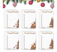 60PCS Christmas Writing Paper Vintage Stationery Paper Christmas Letter to Santa Claus Xmas Writing Letter Xmas Gift List Greeting Cards Christmas Cards Pack for Christmas Party Bag (Santa Claus)