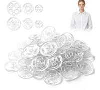 60PCS Clear Snap Fasteners Press Studs Poppers Sew On 7/10/13mm Clothing | Invisible Poppers for Shirts Jackets Bags DIY | Durable PP Plastic, Easy Hand Stitch | (7/10/13mm)