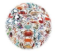 60PCS Crab Stickers for Water Bottle,Bike,Skateboard,Car,Scrapbook,Laptop,Helmet,Notebook,Phone,Luggage,Computer,Boys Adults Trendy Decal,Cute Sea Animals Waterproof Sticker,Aesthetic Vinyl Decal