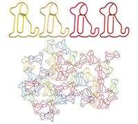60pcs Cute Dog Shaped Metal Paper Clips Bookmark Holder