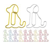 60pcs Cute Sitting Dog Paper Clips Metal Bookmark for School Office