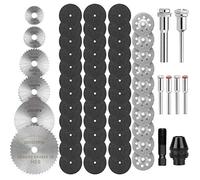 60Pcs Cutting Wheel Set for Rotary Tool, Resin Cut Off Wheels, Mini HSS Saw Blades, Resin Cut Off Disc, 545 Diamond Cutting Wheel, Cutter Kit with Mandrels for Wood Glass Plastic Stone Metal