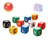 60PCS-Dice Word Game, 2026 New Crossword Dice Game for One, Travel-Friendly Scrambled Dice Games Word for Family Gatherings, Picnics and Christmas Eve Games for 1-5 Players (a)