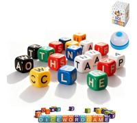 60pcs-Dice Word Game, Scrambled Board Game for 1-5 Players, Travel-Friendly Board Gamees Set, Perfect for Parties and Family Nights (1-60 Pcs)
