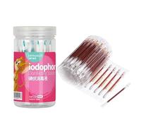 60Pcs Disposable Iodine Cotton Buds, Individually Wrapped- Iodine Cotton Swab for Nasal Ears Bruise Travel Outside Emergency Medical Wound Care