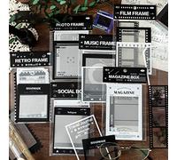 60pcs DIY Decorative Stickers Scrapbook Frame 4 Set Assorted Scrapbooking Frames and Borders Stickers Frame Scrapbooking Stickers for Scrapbook Decoration - 15 Pieces Per Style