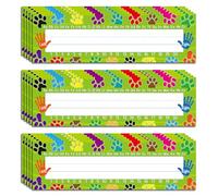 60Pcs Dog Paw Print Student Name Plates for Classroom, Cute Classroom Desk Name Tags Puppy Paw Student Nameplates for Back to School Kindergarten Preschool 1st 2nd 3rd Grade Teaching Supplies