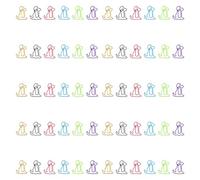 60Pcs Dog Shape Paperclips Colorful Metal Paper Clip Small Bookmarks Clip for File Document Postcard Picture Storage Metal and Clips