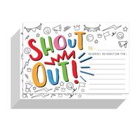 60Pcs Doodle Shout Out Cards for Employees Office Staff Teachers Students Coworkers Positive Appreciation and Recognition Reward Cards Encouragement Card for School or Work Bulletin Boards 6x4 In