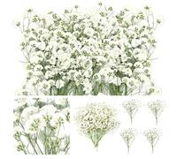 60Pcs Dried Pressed Baby's Breath Flowers, Real Flattened Natural Dried Mini White Gypsophila Flowers for Resin Making Wedding Card Art Craft DIY Home Party Décor
