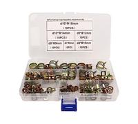 60Pcs Ear Hose Clamp Kit with Plier and Storage Box, Zinc Alloy Pipe Ear Clamp Set, Labor Saving Ratchet Device for Beverage, Automobile, Marine, Motorcycle and Industrial Applicat