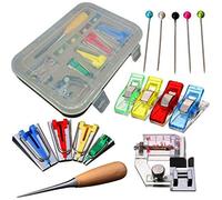 60Pcs Fabric Bias Binding Tape Maker Kit with Awl Craft Sewing Patchwork Bias Tape Maker Tool Kit for DIY Quilting Sewing Tools