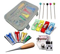 60Pcs Fabric Bias Binding Tape Maker Kit with Sewing Awl DIY Craft Sewing Patchwork Bias Tape Maker Tool Kit