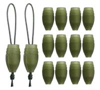 60pcs Feeder Fishing Bait Holder Stop Bead Dacron Connectors with Elastic Polyester for Carp Rig Tackle Attachment