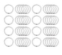 60pcs Flat Key Rings,32mm Metal Stainless Steel Flat Split Key Ring Circular Keyring Rings Keychain Hoops Keyring for Keychain, Car Keys, Dog Tag Ring, Crafts, Flat Split Rings