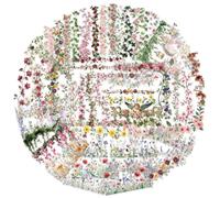 60Pcs Floral Border Stickers, Transparent PET Flower Vine Stickers for Scrapbook Journal Planner, Botanical Garland Stickers for Laptop Phone Case Water Bottle Guitar DIY Crafts