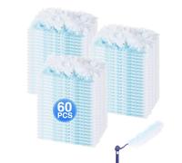 60PCS Fluffy Dusters Refills,Flash Dust Magnet Refill Flash Duster Long Handle Starter kit Fluffy Duster Refills for Cleaning Furniture Blinds Office