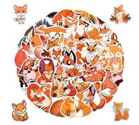 60Pcs Fox Stickers,Animal Stickers,Skateboard Stickers,Waterproof Cartoon Cute Fox Animal Doodle Sticker,Easy to Tear Off Decorate,Suitable for Kids,Boys,Girls,Adults,for Water Bottles,Computer.