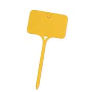 60pcs Garden Plant Labels Markers Reusable Nursery Hang Tag Plastic Identification Card Waterproof Ring Sign Veg Tool for Naming Plants(Yellow-S)
