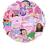60PCS Girly Cute Stickers Pack - Aesthetic Pink Waterproof Vinyl Stickers, Self-Adhesive Kawaii Decals for Laptop, Water Bottle, Phone, Skateboard, Scrapbook, Guitar - Ideal for Kids, Teens & Adults