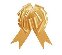 SHATCHI Large 30mm/3cm Ribbon Pull Bows for Party Wall, Gift Wraps, Christmas Trees, Wedding, Birthday Hampers Decoration Florist, Gold, 60pcs