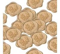 60PCS Gold Wax Seal Stickers, Embossed Rosemary Design Self-Adhesive Envelope Seal Stickers for Wedding Invitations, Themed Party, Birthday Gifts