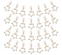 60pcs Golden Alloy Star Keychain Clip with Swivel Base, Snap Hook | Jump Ring Connector, Lobster Clasp Ring Style, Securely Closes, for DIY Crafts, Handbags and Decorations