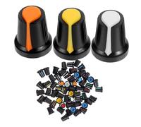 60pcs Guitar Knobs 6mm Plastic Volume Tone Control Caps | Color Set Includes Red Yellow White Green Light Blue Bright Orange, Easy Install and Simple Operation for Electric Guitar