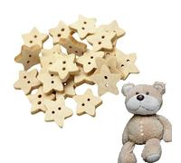 60pcs GZLANYA 13mm Light Brown Star Buttons with Two Holes Designed for Easy Sewing, Wooden Buttons Suitable for Costume Design Clothes Scrapbooking Art Crafts DIY Decoration