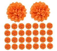 60Pcs Halloween Marigold Flowers,Orange Artificial Marigold Flower Heads Silk Marigold Flowers Heads Muti-Layer Faux Marigold Flowers Head for Halloween,Marigold Flowers