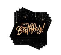 60PCS Happy Birthday Paper Napkins 2 Ply Disposable Decorative Dinner Napkins for Party Birthday. Folded 6.5x6.5 In.101