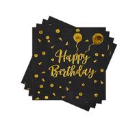 60PCS Happy Birthday Paper Napkins 2 Ply Disposable Decorative Dinner Napkins for Party Birthday. Folded 6.5x6.5 In.100