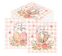 60PCS Happy Easter Napkins, Bunny Ears Eggs Floral Pattern Disposable Beverage Napkins, Colorful Spring Serviettes Cocktail Paper Napkins for Easter Holidays Birthday Luncheon Dinner Party Supplies