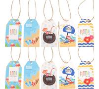 60pcs Hawaiian Tag Hawaiian Theme Tropical Tags Wedding Favors Wine Holiday Party Decor Tropical Hawaiian Supplies Festival Tags Hawaii Decor Paper Card Summer