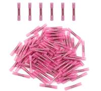 60PCS Heat Shrink Butt Connectors Kit Red Solderless Electrical Cable Butt Connectors for Secure Wire Connection in Home Auto Marine and Industrial Use