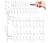 60PCS Hidden Channel Valance Clips Plastic Blinds Clips for Home | Two Styles Window Blind Clips, Snap into Groove, No Tools Required, for Home, Office, Rental