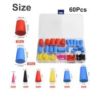 60Pcs High Temperature Silicone Tapered Cone Plug Assortment Kit, for Powder Coating, Painting, Hydro Dipping, Media Blasting, Automotive Brake Fuel Line Masking