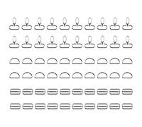 60PCS Hooks Metal D Rings Triglide Slide Buckles for Making Luggage Handbag Purse Backpack Repairing Adjustable for Chain Strap Adjustable for Chain Strap