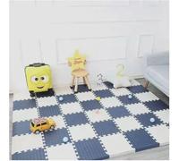 60pcs Interlocking Floor Mats Set 30x30cm EAV Soft Foam Play Mat Waterproof Surface Puzzle Mat(Beige+Navy Blue)