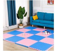 60pcs Interlocking Floor Mats Set 30x30cm EAV Soft Foam Play Mat Waterproof Surface Puzzle Mat(Blue+Pink)