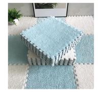 60pcs Interlocking P Foam Floor Mat - Soft EVA Carpet Tiles for Kids & Exercise, 30x30 CM (White-Light Blue) - Non-Toxic, Easy to Clean, Versatile Play Area Solut