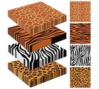 60Pcs Jungle Safari Animal Theme Party Decorations Tiger Zebra Giraffe Leopard Print Paper Napkins Wild Animals Print Disposable Luncheon Dinner Napkins for Safari Birthday Baby Shower Party Supplies