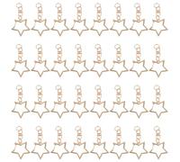 60pcs Keychain Snap Hook with Swivel Clasp Golden Star for Crafting | Zinc Alloy Build, 360 Degree Rotating Base, Jump Ring Connector, for Lanyards and Small Dog Leashes