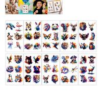 60PCS Kids Animal Temporary Tattoos, Waterproof Watercolour Cartoon Fake Tattoo Stickers with Cute Animal Designs for Face Arm Shoulder