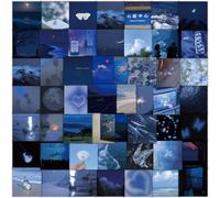 60pcs Landscape Blue Stickers for Water Bottles, Cute Ins Aesthetic Waterproof Vinyl Graffiti Stickers Scrapbook Laptop Phone Luggage Guitar Bike