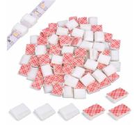 60PCS LED Light Strip Mounting Clips with Strong Self-Adhesive, White Cable Clamp Holders for 10mm Wide 3528 5050 LED Tape, Light Strip Organizer for Wall TV Furniture Wire Management