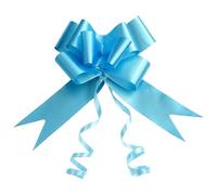 60pcs Light Blue 50mm/5cm Large Ribbon Pull Bows for Party Wall, Gift Wraps, Christmas Trees, Wedding, Birthday Hampers Decoration Florist Pullbows